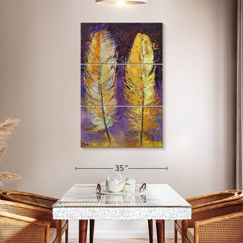 Kerner Gold Feathers, 50" H x 32" W