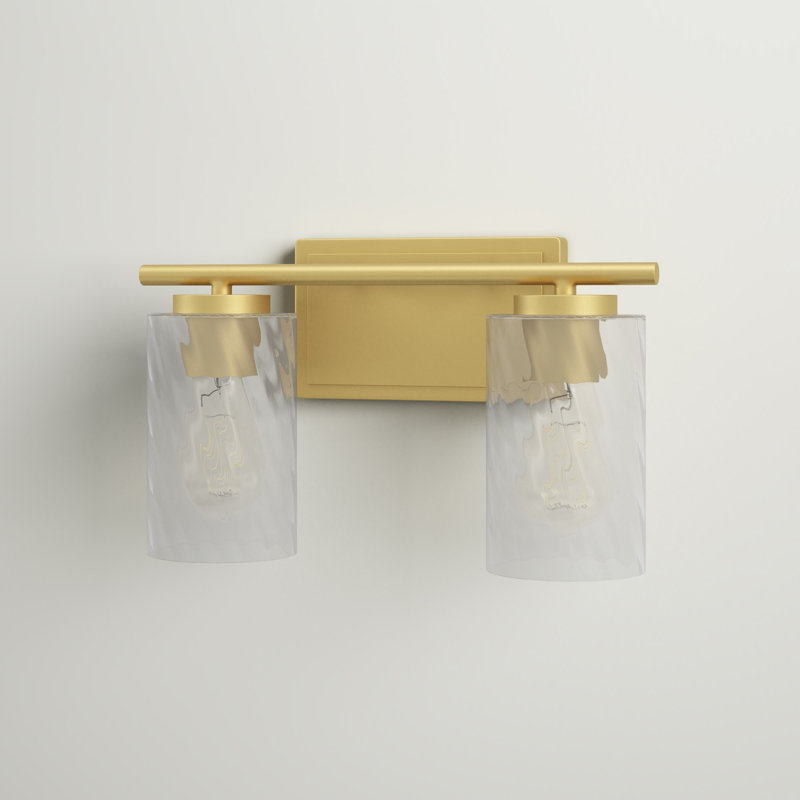 Éclairage pour meuble-lavabo à 2 lumières à intensité variable en laiton Pena, Laiton