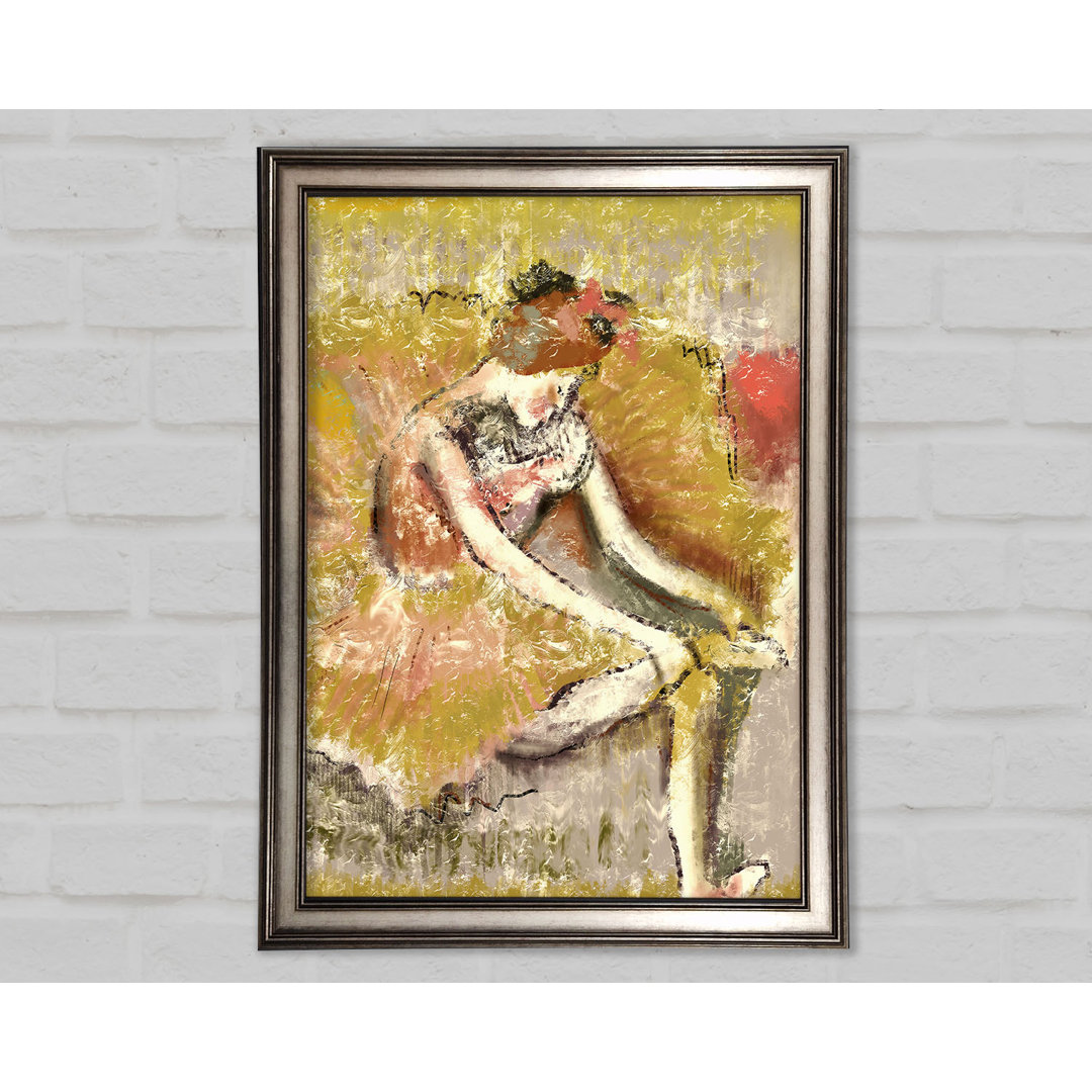 Goldene Ballerina 1 Gerahmter Druck