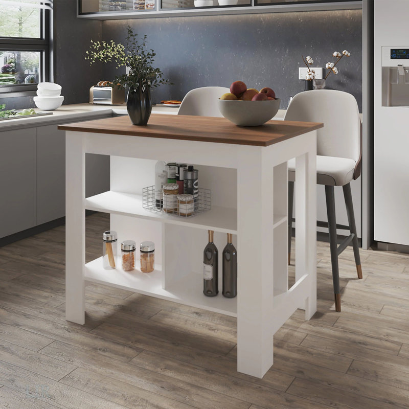 Îlot de cuisine avec rangement ouvert, îlot de cuisine