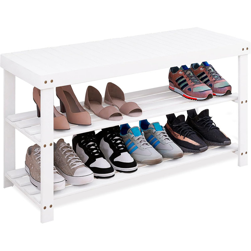 6 Pair Shoe Rack, White