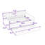 Lit de jour double rembourré en velours avec couchette coulissante et dossier à rayures verticales-95178116