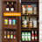 Walnut Freestanding Pantry Cabinet with Adjustable Shelves