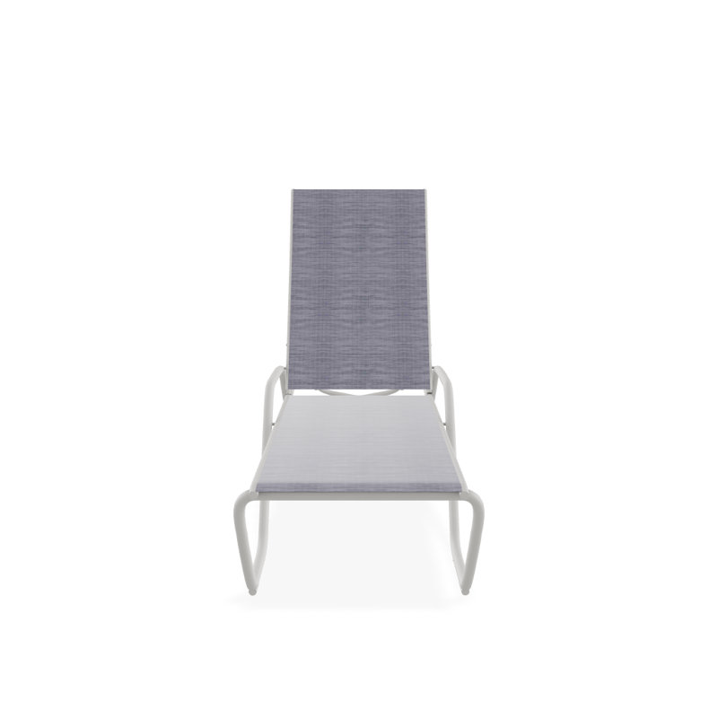 Outdoor Rust-Resistant Metal Chaise Lounge, Textured Snow, Brooks