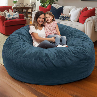 Sac ultime | Fauteuil à billes 6 pi | Rembourrage en mousse - housse amovible lavable, suède nuage