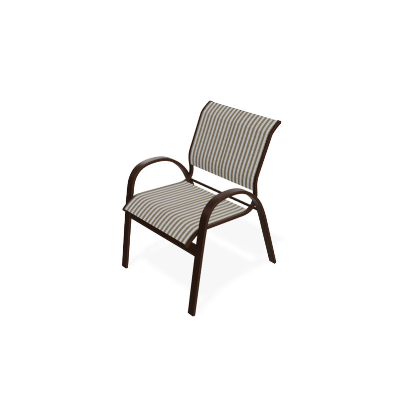 Aruba 1 Outdoor Dining Armchair, Textured Kona, Tan