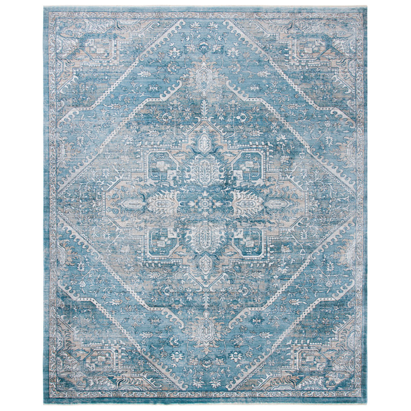 Tapis oriental bleu / gris Rumsey, Rectangle 12 pi x 16 pi