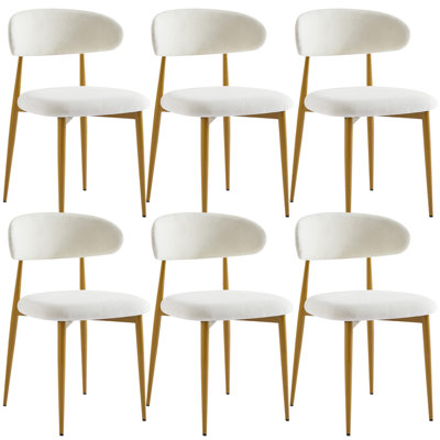 Modern Accent Chair, Velvet Upholstered Dining Chairs, Armless Dining Chair