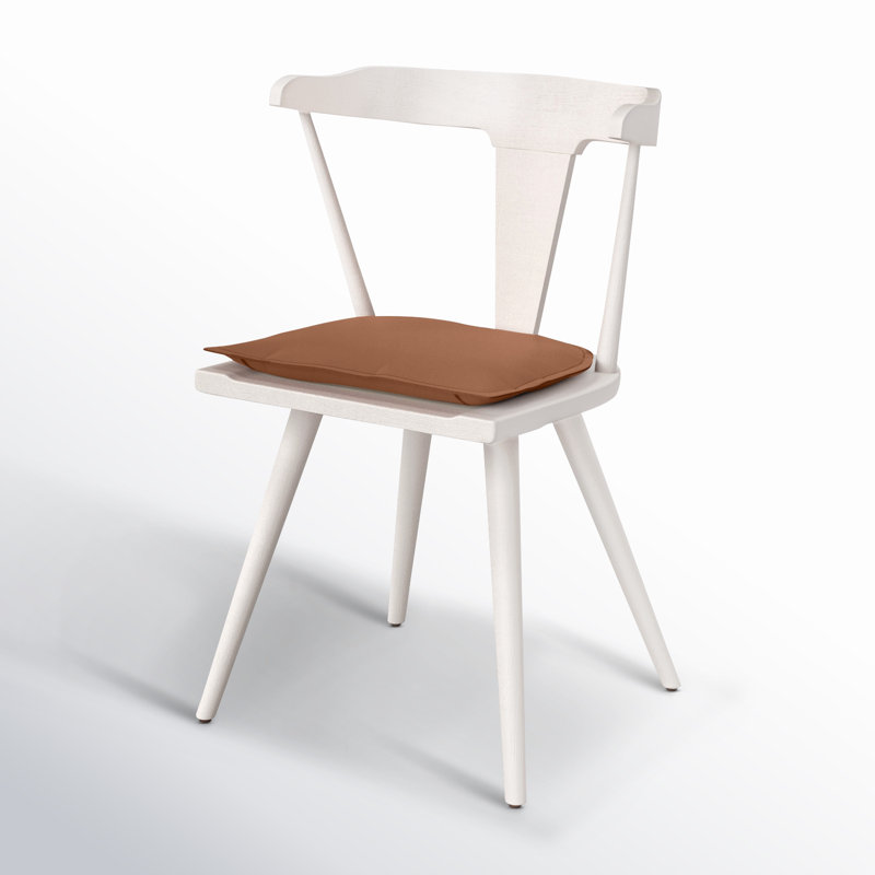 Ripley Dining Chair with Cushion, Whiskey Saddle, White