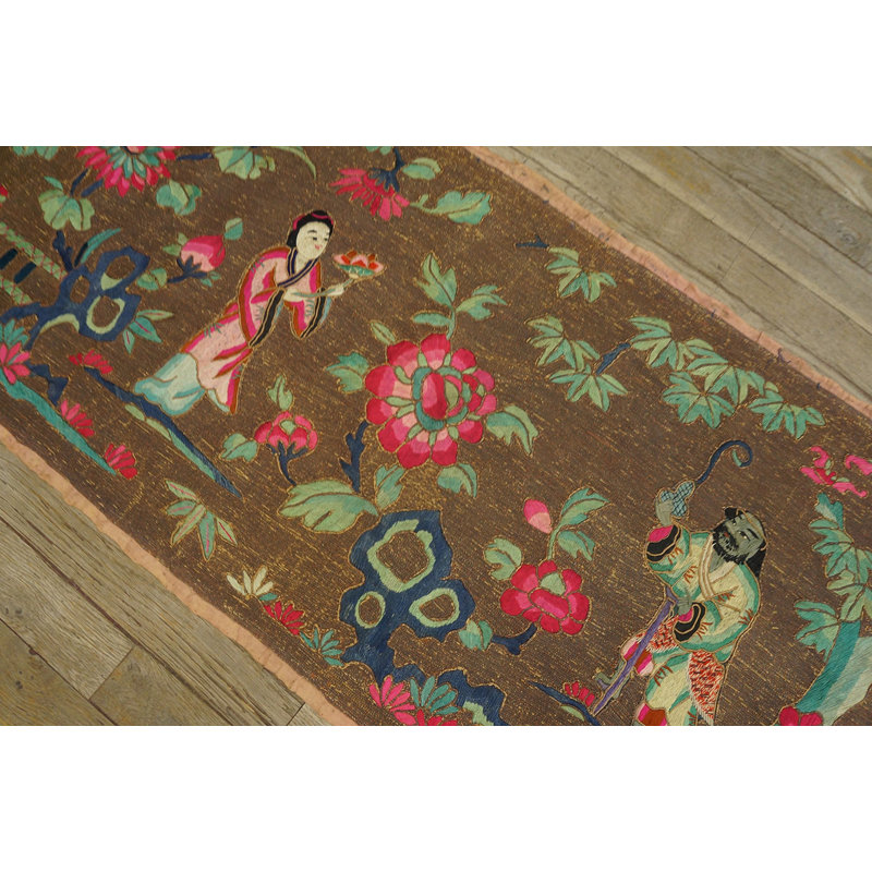 Textile floral antique chinois