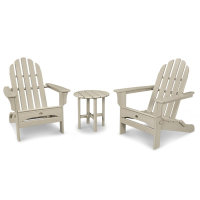 TREX Outdoors Cape Cod Folding Adirondack Set with Side Table