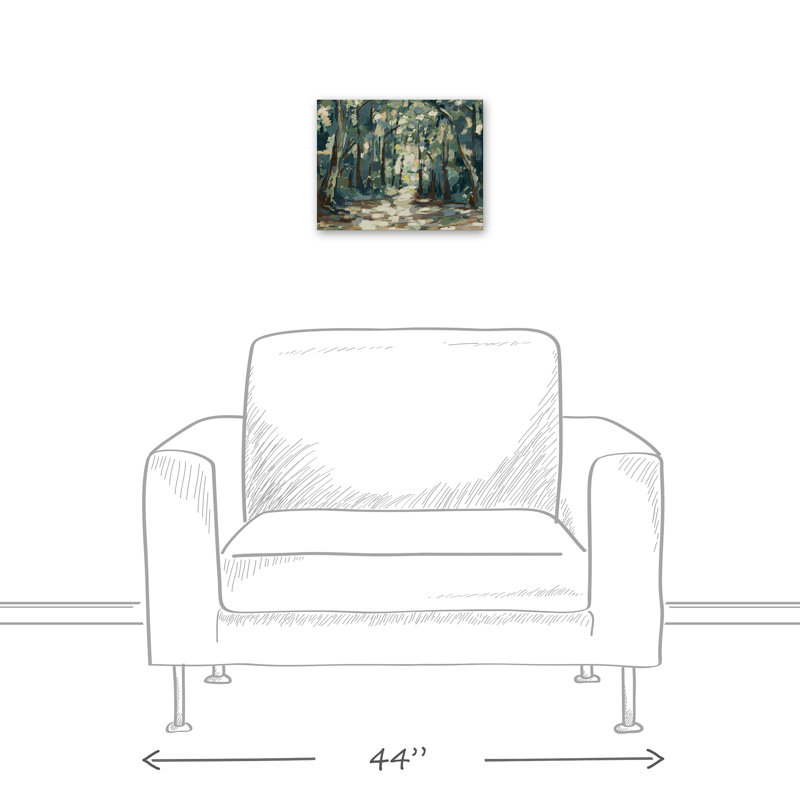 Impression sur toile abstraite bleue et verte, H 11 po x l 14 po