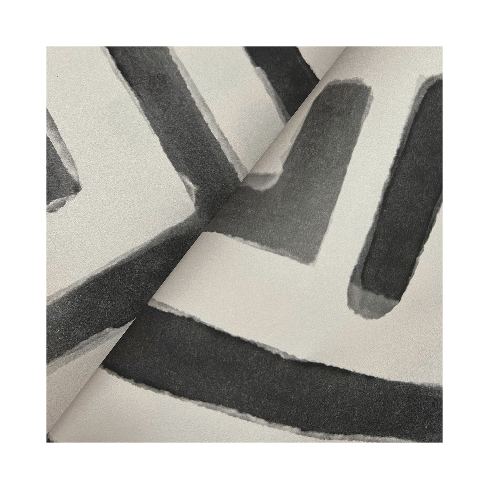 Unpasted Abstract Wallpaper, Gray
