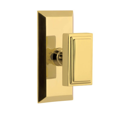 Grandeur Fifth Avenue Short Plate Passage with Carré Door Knob