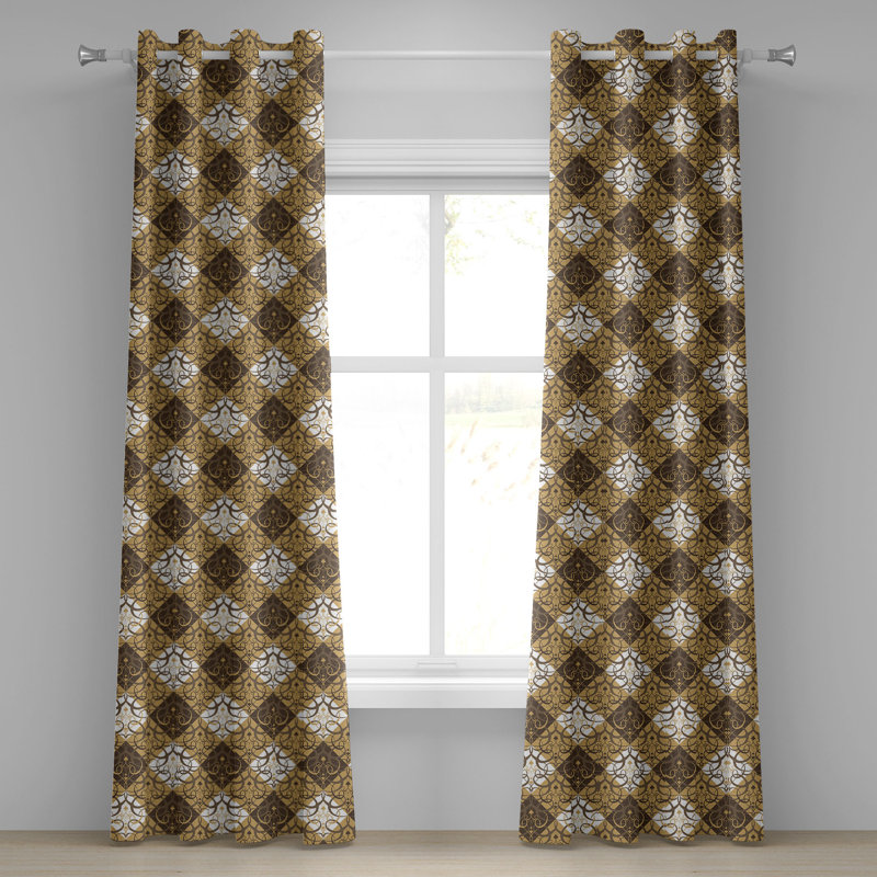 Rideau décoratif à 2 panneaux avec œillets East Urban Home, L 50 po x L 108 po