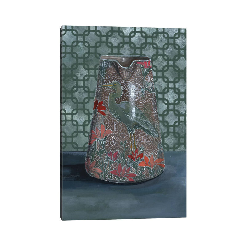 Heron Vase by Miri Eshet - Painting on Canvas, Wrapped Canvas, 66.04 cm H x 45.72 cm W x 3.175 cm D