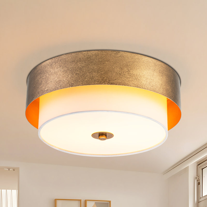 Luminaire encastré rond en or vieilli à 2 lumières Aubrielle pour le salon