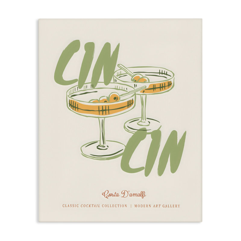 Toile de cocktail Cin Cin Amalfi, design par The Prints Vibe, 20 x 16