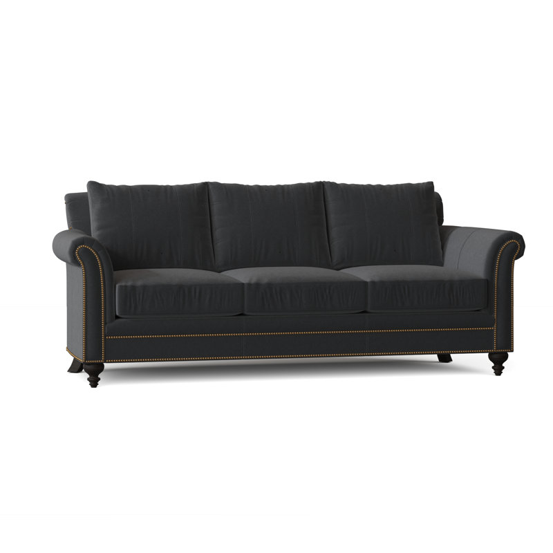 Richardson Sofa, Aline Fumo Genuine Leather, Mahogany, French Natural