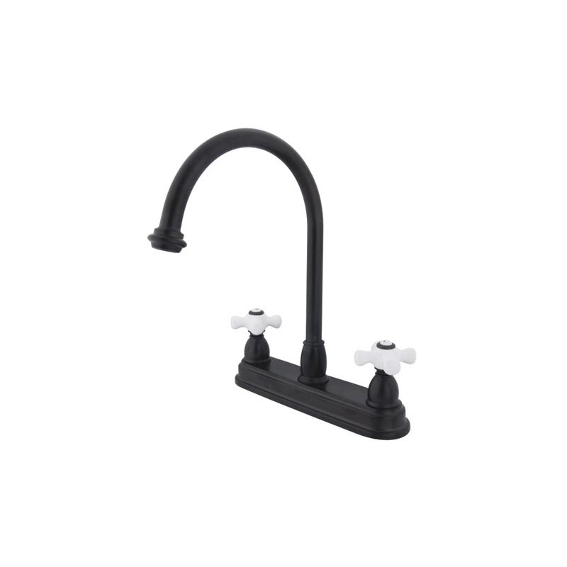 Touchless Double Handle Kitchen Faucet, Oil Rubbed Bronze