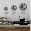 Horloge murale Terrazzo, motif de pierre moderne, décor en verre trempé pour la cuisine, montre mosaïque colorée, idée de cadeau de pendaison de crémaillère unique-143097657-143097661