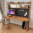 Light brown Rectangular Solid Wood Executive Desk-255450693