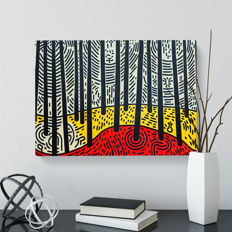 Spring Forest Pop Art Abstract - Wrapped Canvas