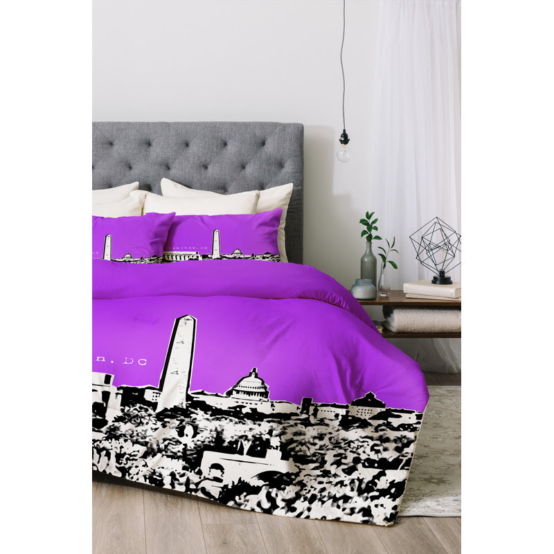 Ensemble de housse de couette Washington, Mauve, Housse de couette pour très grand lit et 2 très 