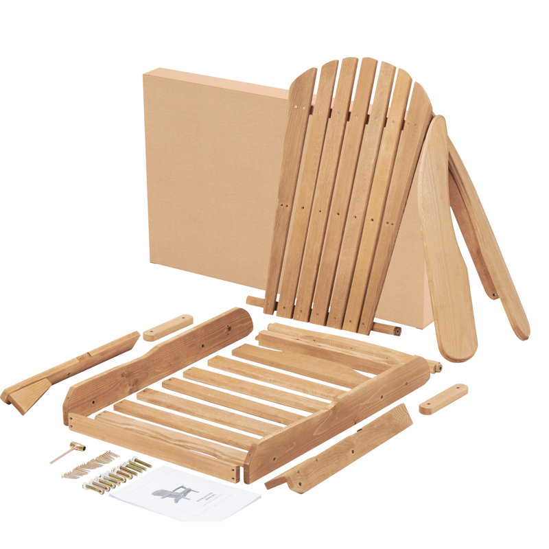 Chaise d'extérieur en bois pour 2 personnes. Bois naturel, siège spacieux. Pliable et facile à déplacer. À moitié assemblé. Brun - 2 chaises pour - porche, siège de patio au design classique