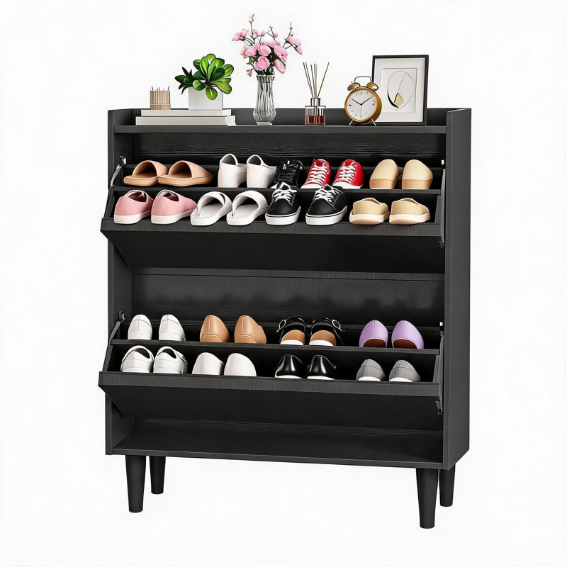 18 Pair Flip Down Shoe Storage