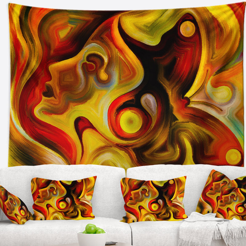 Tapisserie d'émotions de papillon abstrait, H 32 po x l 39 po