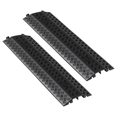 Couvercle de câble rabattable, capacité de charge de 17 500 lb / essieu, rampe de protection pour tuyau de câble robuste, housse de protection pour cordon de plancher, pour les zones de circulation intérieure élevée, la maison, le bureau, l'entrepô