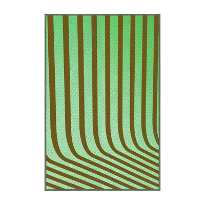 Tapis vert à rayures Brishon