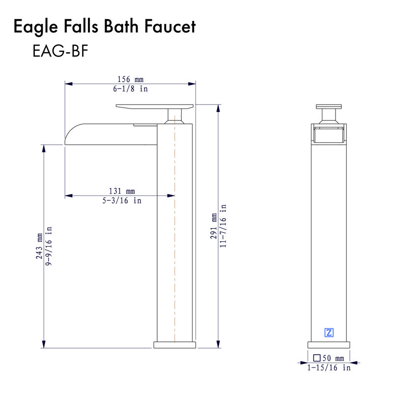 ZLINE Autograph Edition Eagle Falls Bath Faucet, Matte Black