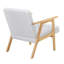 Chaise moderne rembourrée grise 1Pc avec tissu texturé et coussins de dossier confortables en bois massif, taille 27 x 29 x 29 h-1733184011-1733184007