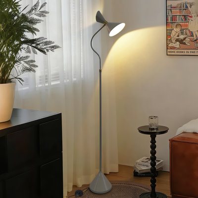 Lampe sur pied moderne 57,7 po, abat-jour réglable et interrupteur au pied, pour salon, chambre à coucher, bureau (ampoule incluse)