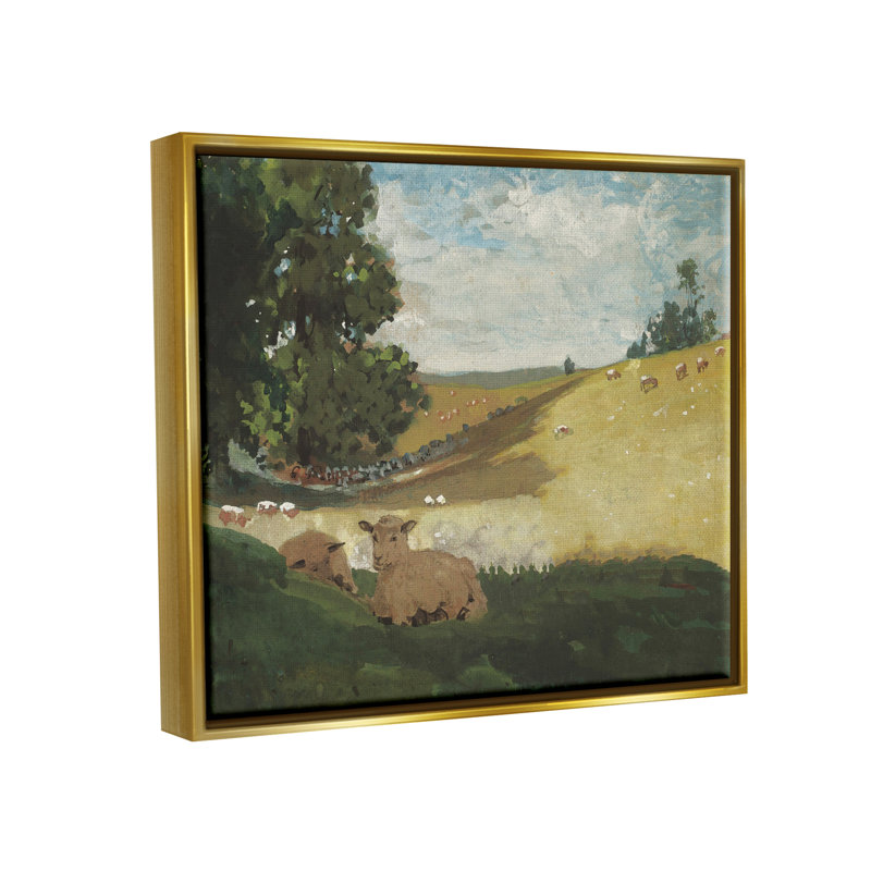 Après-midi chaud Winslow Homer classique - peinture, H 17 po x l 21 po x P 1,7 po, Cadre flottant métallique doré