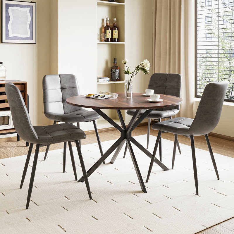 4 - Person Dining Set, Grey, Brown