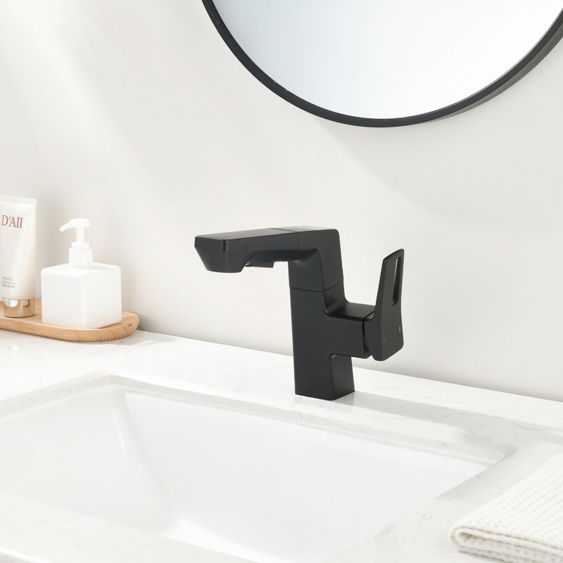 Modern - Style Matte Black Led Bathroom Faucet, Digital Temperature, Pull Down Nozzle, Heavy Duty Metal, 360 Swivel Feature Smart Faucet For Bathroom, Temperature Monitoring, , Single Hole