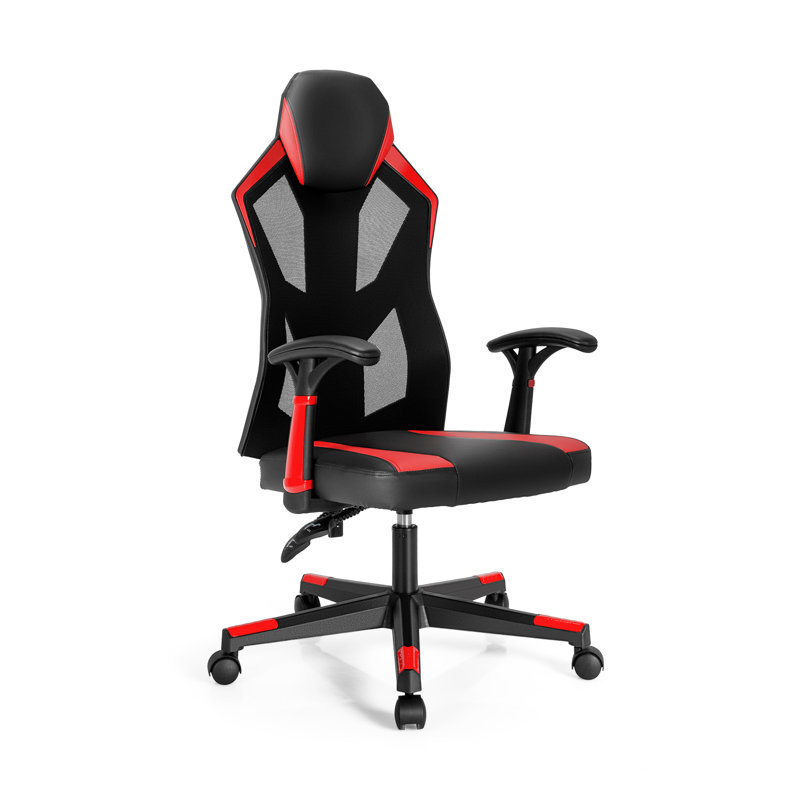 Inbox Zero Adjustable Padded Armrests and Reclining PC & Racing Game Chair
