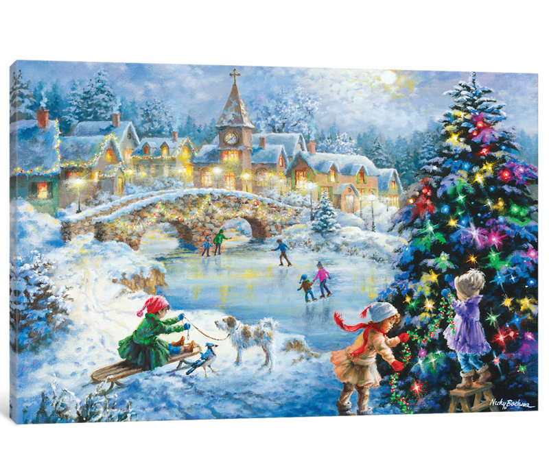 «Joyful Celebration», reproduction d'art sur toile, H 18 po x l 26 po x P 1,5 po, Toile avec cadre noir, Pas de tapis