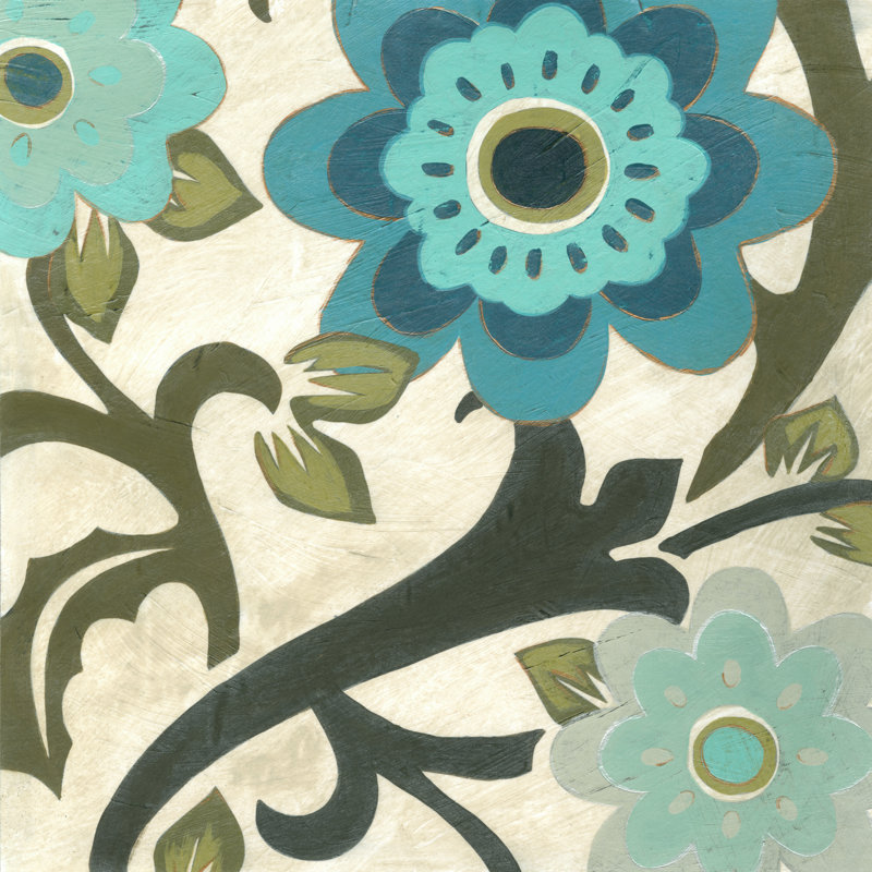 Peacock Blossoms II - Wrapped Canvas Painting, 122cm H x 122cm W