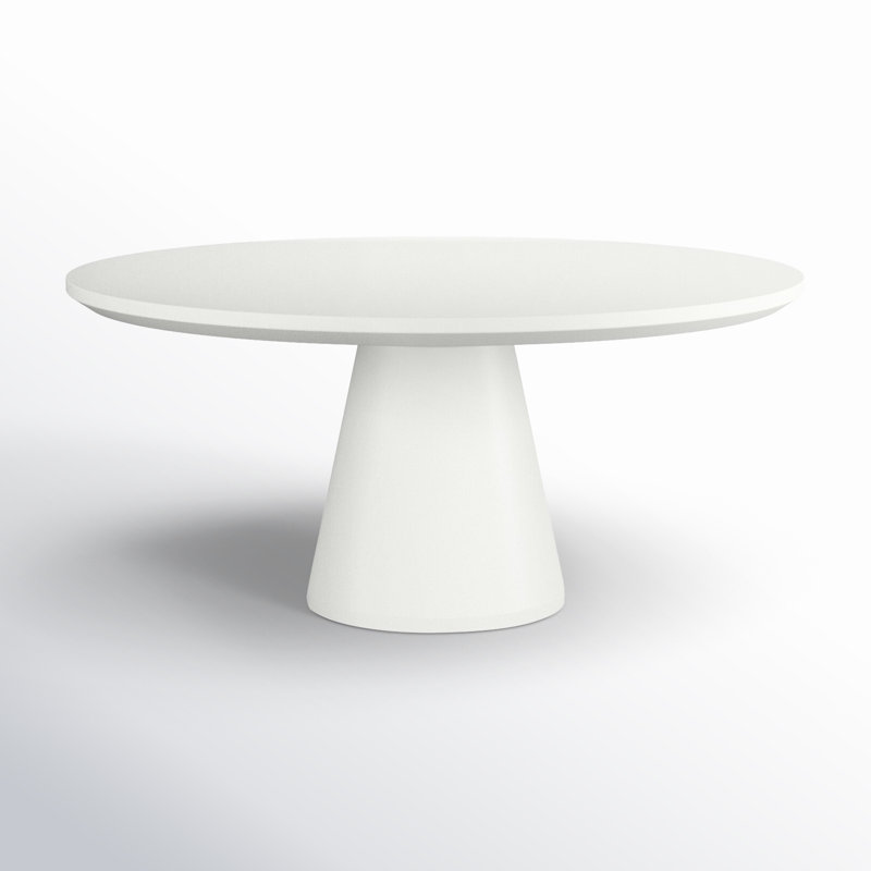 Delijah Outdoor Round Dining Table, Bone