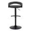 Tabouret de bar réglable en métal et similicuir avec repose-pieds arrondi en T - ensemble de 2