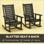 Chaises berçantes d'extérieur noires à dossier haut, 2 pièces-126454266