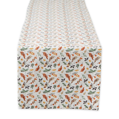 CRISP LEAVES PRINTED TABLE RUNNER 14X72