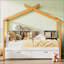 Lit maison en bois blanc
