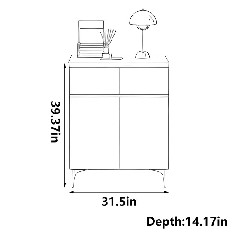Ballinger, Gray, 39.37" H x 31.5" W x 14.17" D
