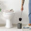 Symple Stuff Modern Toilet Brush With Toilet Brush Holder In Anthracite Gray Ceramic 10.5X10.5X41 Cm-136953949