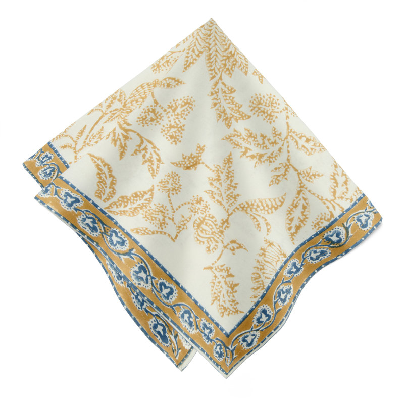 Chloe Napkins - Blue/Brown - 20" x 20" - Set of 4